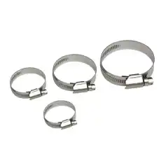 Slangeklemmer i AISI 316 syrefast st&aring;l.<br />
 