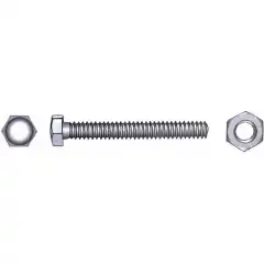 <p>Helgjenget maskinskrue DIN 933 i syrefast st&aring;l med sekskantet hode. Leveres med mutter DIN 934.</p>
