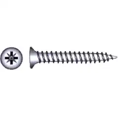 <p>Sponplateskrue DIN 1008 i syrefast st&aring;l med 5 mm senkehode og pozidrivespor.</p>
