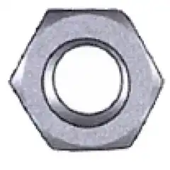 Vanlig sekskantmutter DIN 934 i syrefast st&aring;l. Blisterpakket.