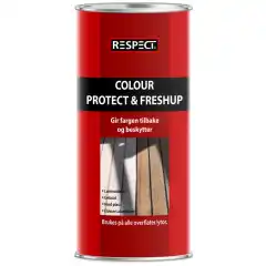 Colour Protect &amp; Freshup fra Respect fornyer farge og beskytter. Kan brukes p&aring; alle typer overflater. Herder og legger igjen en beskyttende overflate.