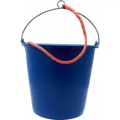 B&oslash;tte i plast med kraftig st&aring;lhank og line 1,5 m.