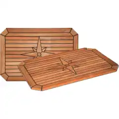 Bordplate Nautic Star, Rektangul&aelig;rt 37 x 60 cm.