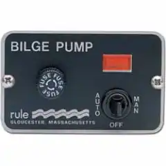 <p>Rule Bryterpanel med sikringsholder og kontrollys.</p>
