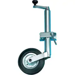 <p>Standard (STD) forsinket nesehjul for tilhenger. Totalh&oslash;yde (uten sveiv) er 52 cm n&aring;r hjulet er sveivet inn.</p>
