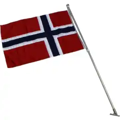 Balkong/fasade-flaggsett, perfekt for hytte, leilighet eller andre plasser hvor flaggstang ikke egner seg.