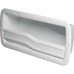 <p>&Aring;pen oppbevaringsboks/hanskerom med b&oslash;yle i hvit ASA-plast.</p>
