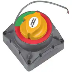 <p>Motorisert parallellkobling av start og forbruksbatteri m/innebygget "Dual Sense" ladestr&oslash;msfordeler.</p>
