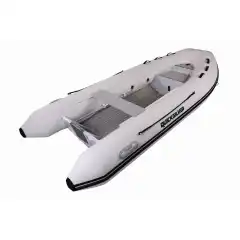 Dobbeltbunn aluminiums RIB med justerbar tofte. Hvit hypalon modell.