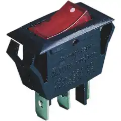 <p>Vippebryter m/lys. R&oslash;d 12V 15A.</p>
