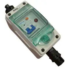 <p>Landstr&oslash;mssentral med sikring og jordfeilbryter.</p>
