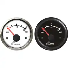 <p>Turbotrykkm&aring;ler fra 0-2 bar/30 PSI fra Wema.</p>
