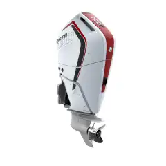 Elektrisk start, Trippel X stamme, kontraroterende, Heavy Duty cambered girhus, elektrisk trim/tilt og elektronisk kontrollboks, Cold Fusion hvit.