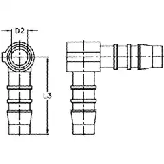 Vinkelstykke for slange