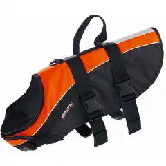 Flytevest av h&oslash;y kvalitet til hund med brede festeb&aring;nd, refleks og h&aring;ndtak slik at du enkelt kan l&oslash;fte hunden opp av vannet.<br />
 