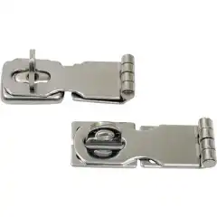 <p>Hengel&aring;sbeslag i syrefast st&aring;l. Leveres med motstykke som har vridbar svivel.</p>
