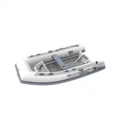 <p>Lett RIB med dobbeltbunn aluskrog og tofte. Hvit tube, hvitt skrog.</p>
