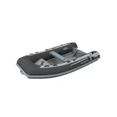 <p>Lett RIB med dobbeltbunn aluskrog og tofte. M&oslash;rk gr&aring; tube, gr&aring;tt skrog.</p>
