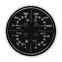 Mercury SmartCraft 4 i 1 multi-instrument Sort uten logo