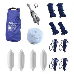 <p>Alt du trenger for &aring; kunne fort&oslash;ye b&aring;ten. Hvite fendere, marinebl&aring; fort&oslash;yningstau.</p>
