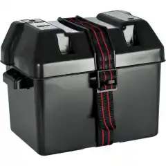 Batteriboks til standard st&oslash;rrelse start- og forbruksbatterier.