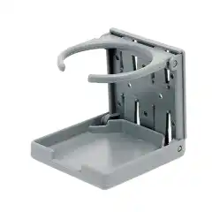 Sammenleggbar glass/flaske/koppholder i plast for sidemontering.