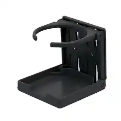 Sammenleggbar glass/flaske/koppholder i plast for sidemontering.