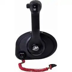 Sidemontert innfelt kontrollboks for single installasjon (1 motor). Gasshendel i svart farge, med trimfunksjon.