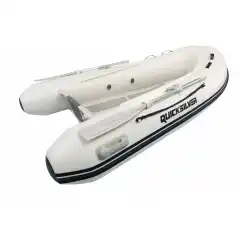 Enkeltbunn aluminiums RIB med justerbar tofte. Hvit modell.