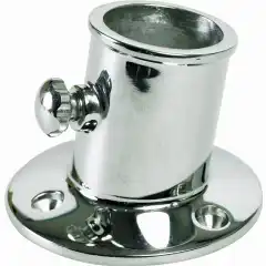 Flaggstangholder i forkrommet messing. Leveres med settskrue.