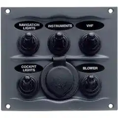 Sprutsikkert bryterpanel med vippebrytere. Meget h&oslash;y kvalitet fra BEP.