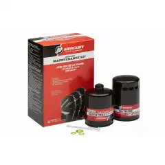 Oljefilter, bensinfilter, 2 giroljepakninger og 1 motoroljepakning.