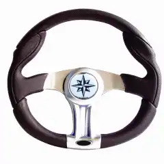 Solid ratt med s&oslash;lv/svart farge, kunstskinn og fast hub.