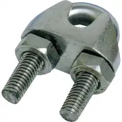 Wireklemme i rustfritt st&aring;l.