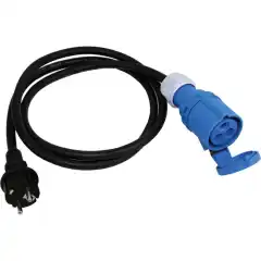 Overgangskabel landstr&oslash;m fra Schuko Han til CEE hun 1,5 Mtr