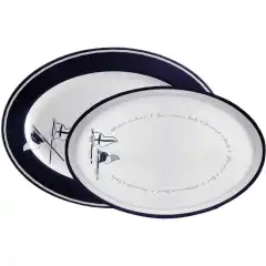 <p>Welcome Serveringsfat fra Marine Business er slitesterkt og kan stables opp&aring; hverandre slik at du sparer plass. Leveres i pakker p&aring; 2 stk. Designet med et maritimt preg.</p>
