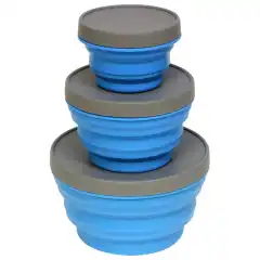 <p>Sammenleggbare sk&aring;ler med lokk som passer perfekt til oppbevaring og servering.</p>
