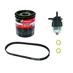 Oljefilter, bensinfilter, girhuspakninger og reim.