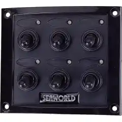 <p>Sprutsikkert bryterpanel med seks vanntette brytere.</p>
