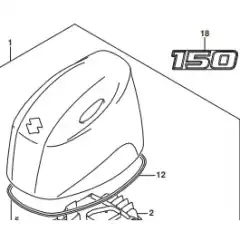 Dekal Suzuki motordeksel 150 hk