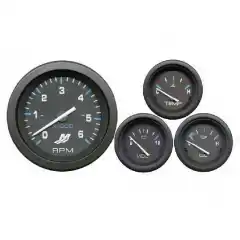 Mercury Flagship Plus Black instrumentsett komplett med 4 analoge instrumenter med lys.