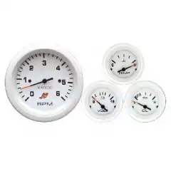 Mercury Flagship Plus White instrumentsett komplett med 4 analoge instrumenter med lys.